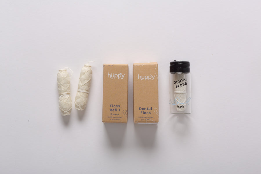 Huppy floss and refill packaging